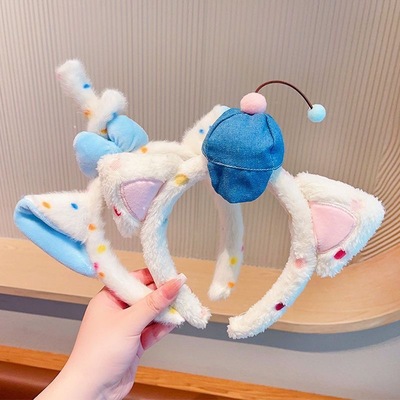 韩系可爱毛绒发箍女2025