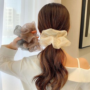 气质珠光网纱大肠圈发圈橡皮筋头绳高弹力头花高级感发绳皮筋扎头