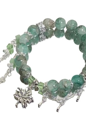 冰透感紫蝴蝶流苏手链小