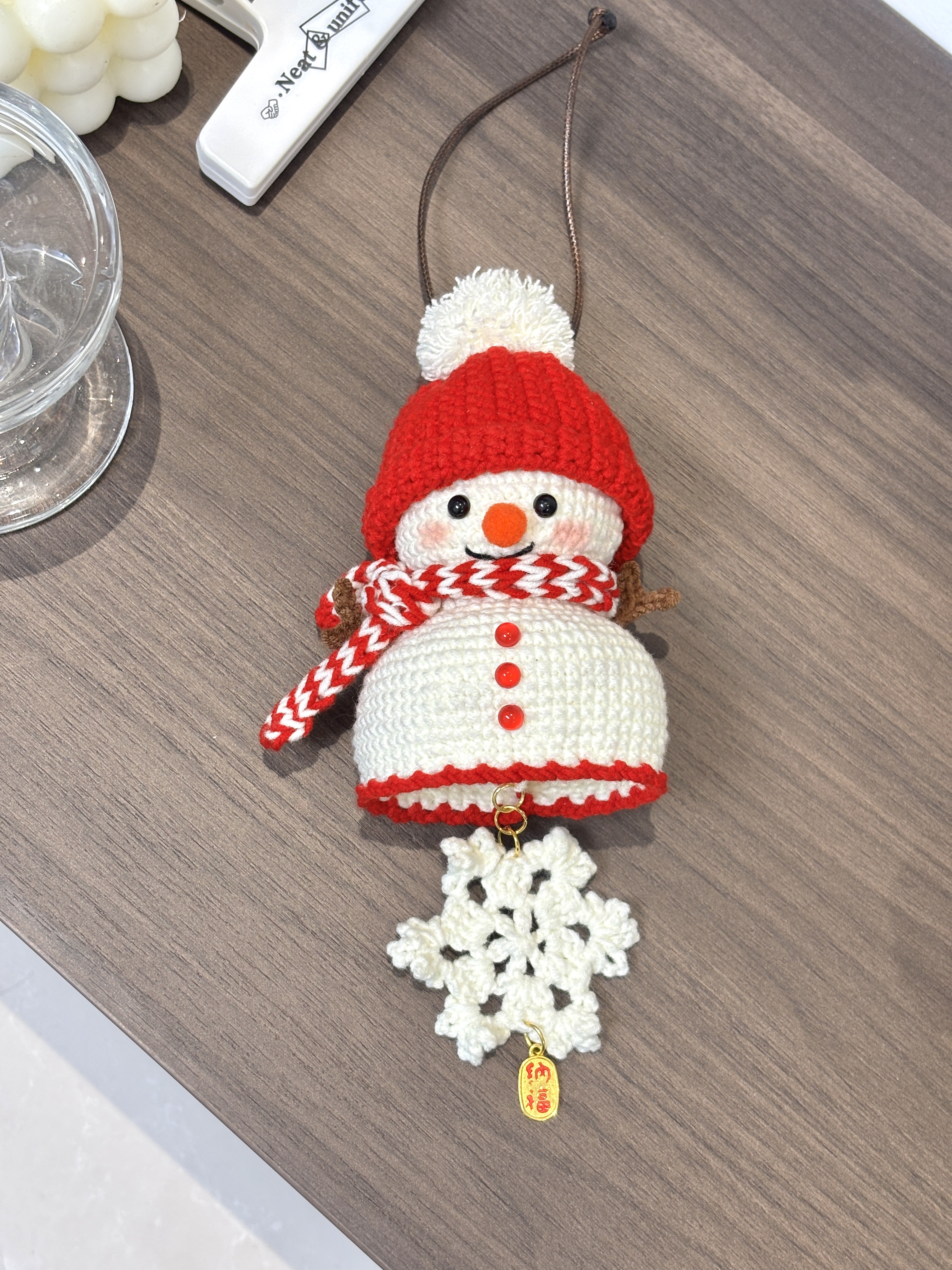 雪人风铃手工钩织挂件可爱编织圣诞节日礼物送朋友心意DIY材料包