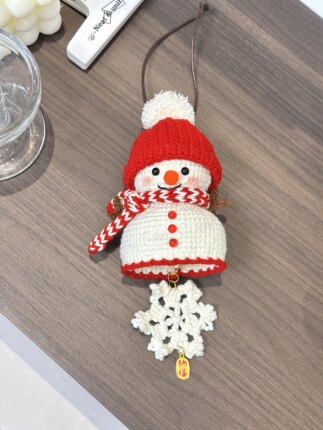 雪人风铃手工钩织挂件可爱编织圣诞节日礼物送朋友心意DIY材料包