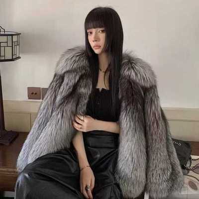 秋冬韩版女气质名媛裘皮休闲风衣