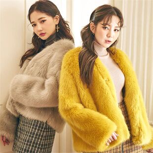 女款皮草外套2026韩版仿水貂毛短款宽松大衣时尚百搭加厚毛毛衣潮