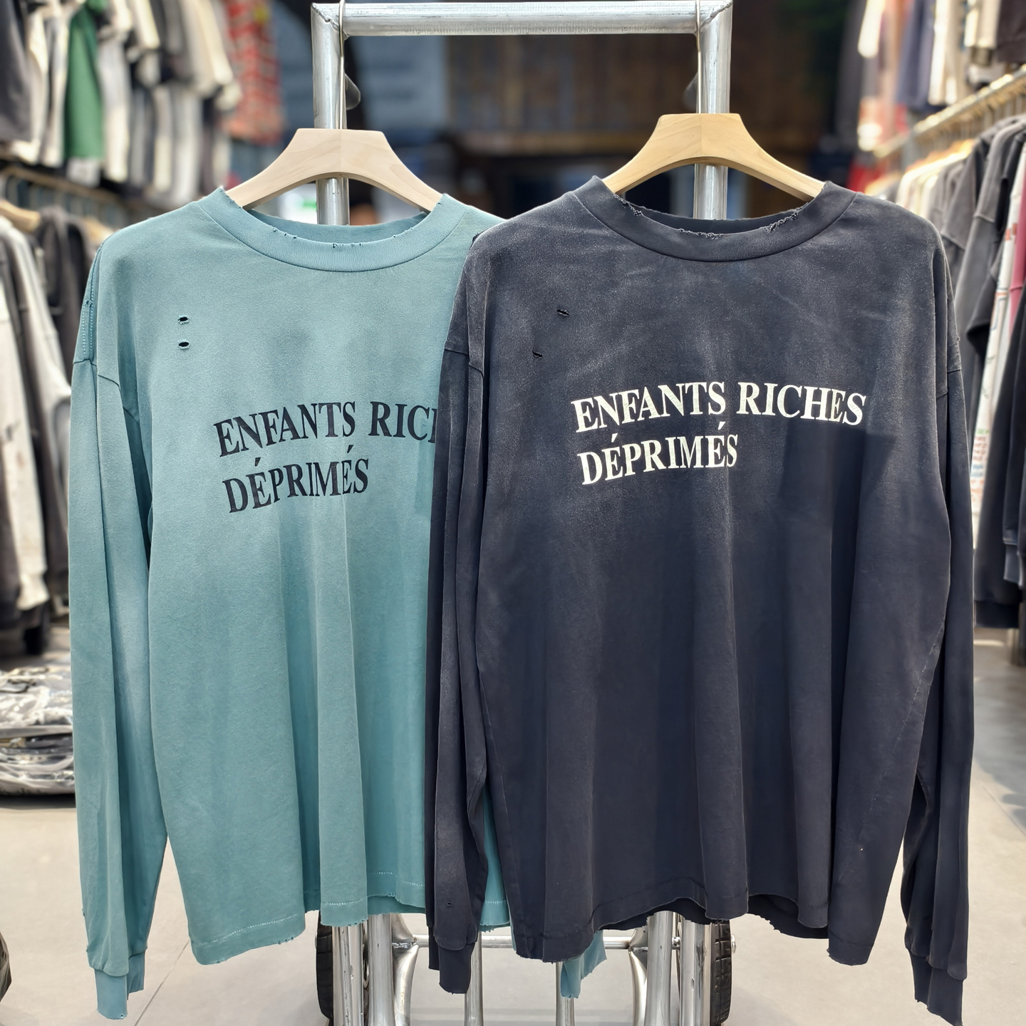 ERD忧郁富二代破洞基础款T恤