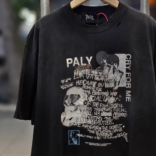 vintage水洗复古做旧宽松VTG短袖 丹尼斯 T恤男女 Hollywood Paly