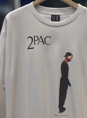 Saint Michael联名2PAC水洗复古做旧宽松VTG短袖T恤男女潮vintage