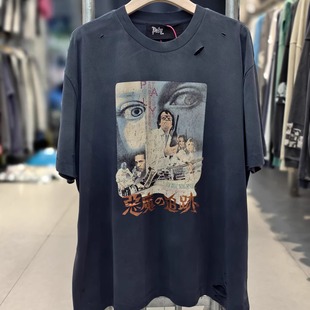 Paly T恤男女 Hollywood魔鬼同行vintage水洗复古做旧宽松VTG短袖