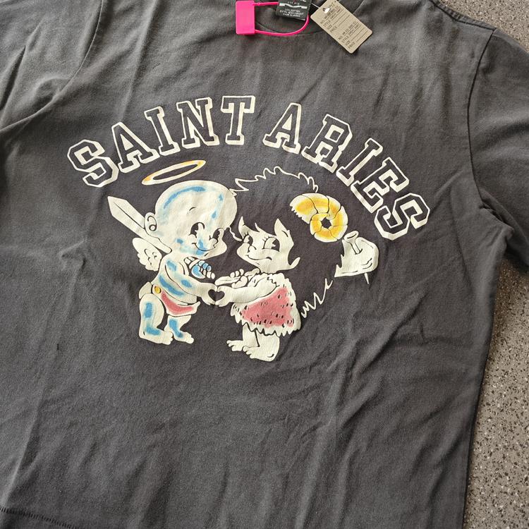Saint Michael天使宝贝vintage水洗复古做旧宽松VTG短袖T恤男女潮