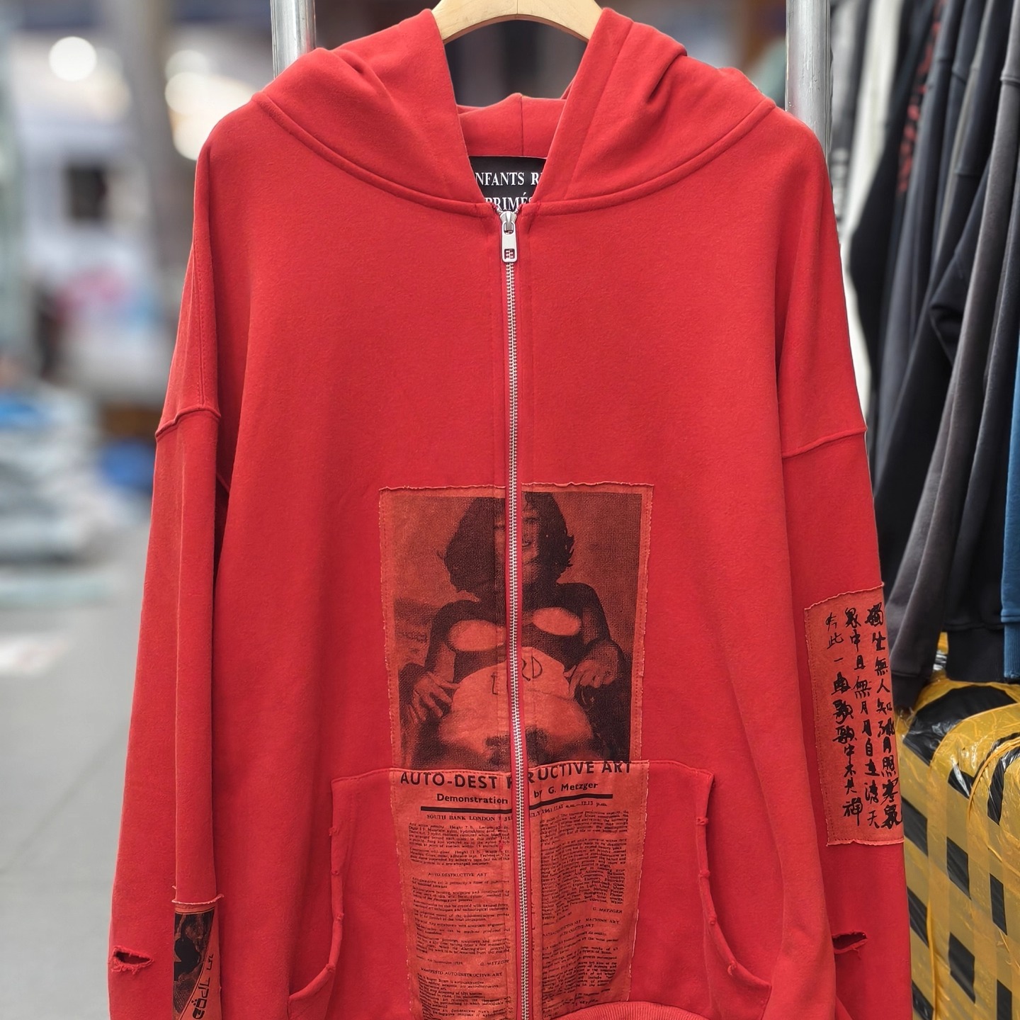 ERD忧郁富二代贴布连帽VTG重磅美式高街水洗休闲长袖拉链卫衣男女