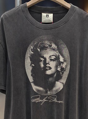 Saint Michael玛丽莲梦露vintage水洗复古做旧宽松VTG短袖T恤男女