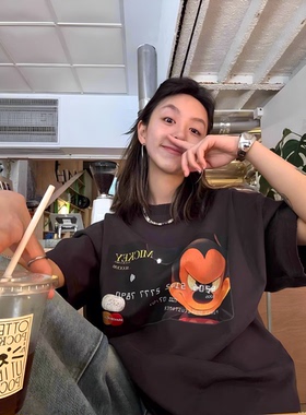 Purey Casper米老鼠高街vintage水洗复古做旧VTG短袖T恤男女潮ins