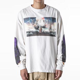 Saint Michael PICTURES VTG美式高街水洗宽松长袖打底T恤男女潮