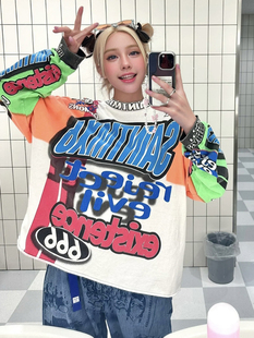 Saint Michael权志龙多巴胺VTG美式高街水洗宽松长袖打底T恤男ins