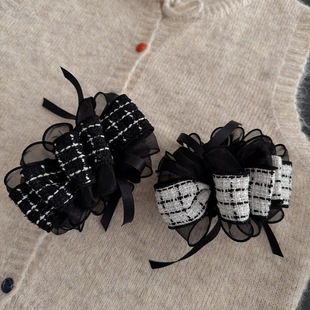 发饰气质网纱小香风蝴蝶结香蕉夹横夹时尚 优雅高马尾竖夹发夹