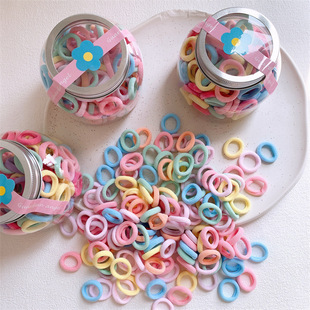 儿童糖果色罐装 发圈小女孩毛巾圈扎小揪揪皮筋发绳宝宝不伤发头绳