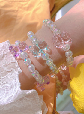 少女心炫彩日韩风高弹力水晶珠子