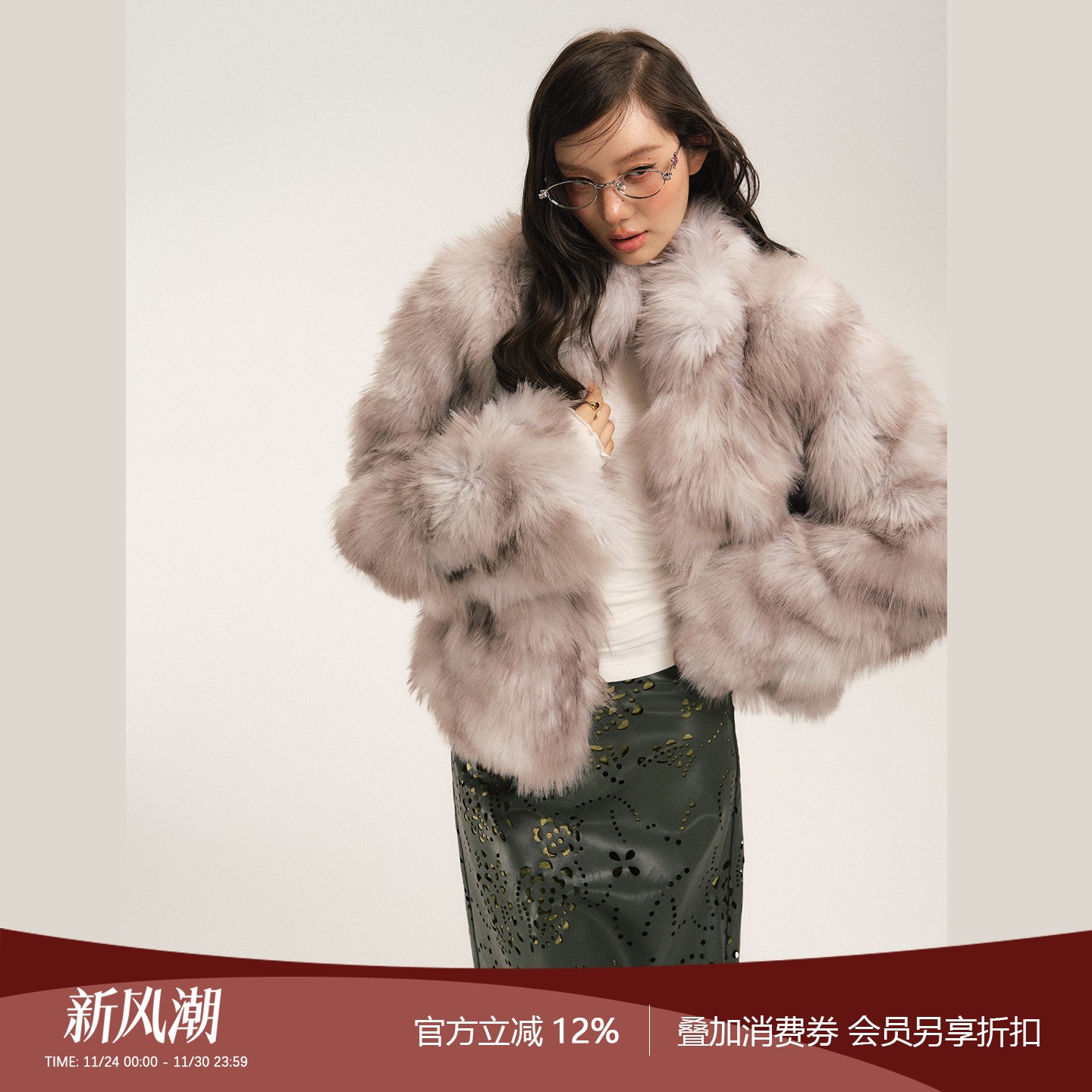 SASSYMOODY高智感环保皮草外套