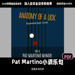 Pat Martino小调251乐句分析爵士即兴六线谱教材吉他进阶英文教学