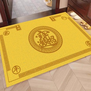 金色招财进宝丝圈地垫入户门垫进门防滑脚垫刮泥蹭土玄关耐脏地毯