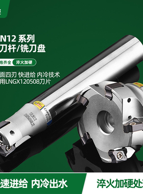 SLN12直角侧铣内冷快进给刀盘CNC数控LNGX120508双面快进给刀片