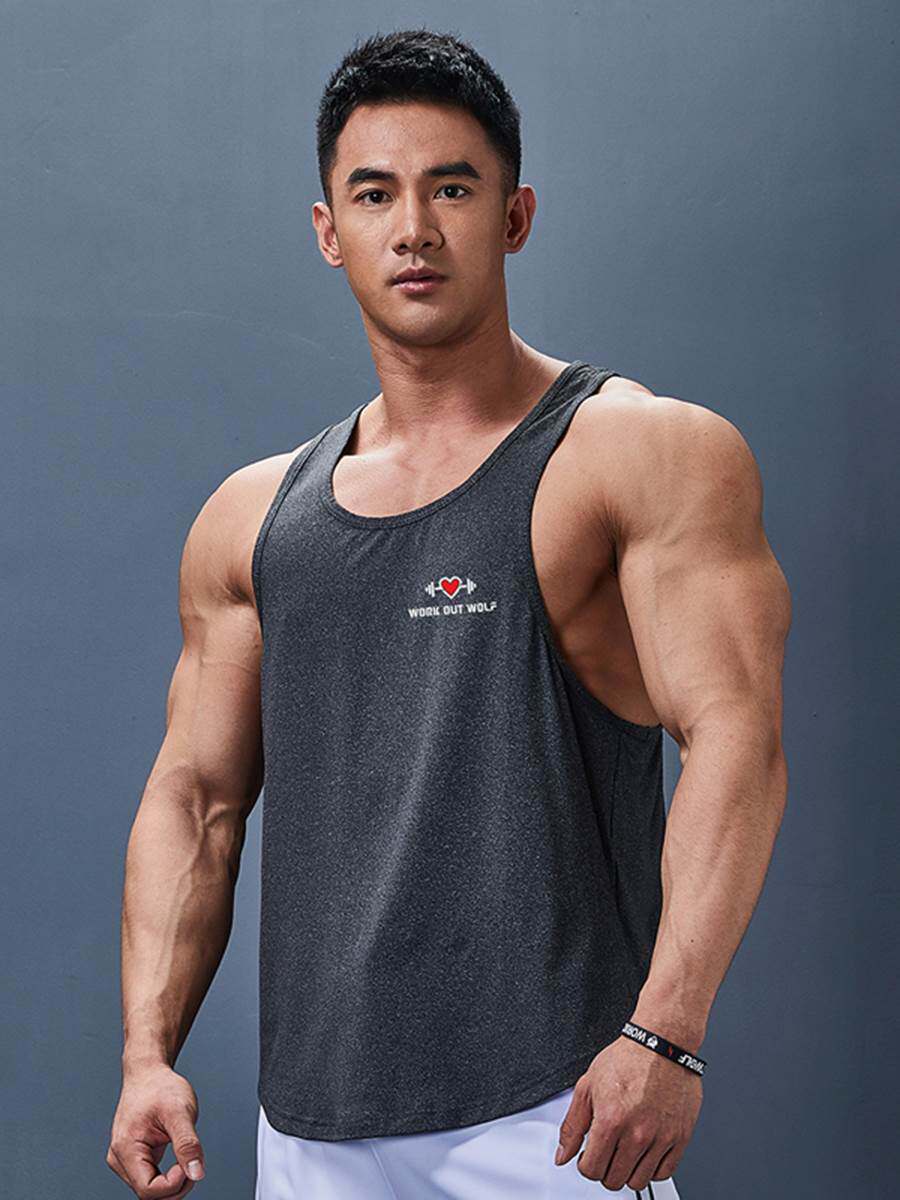 撸铁狼工字健身服速干衣运动背心男无袖坎肩专业肌肉训练私人教练