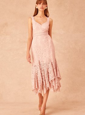 国现-澳洲Keepsake2019新品时尚优雅气质绣花修身背带连衣裙