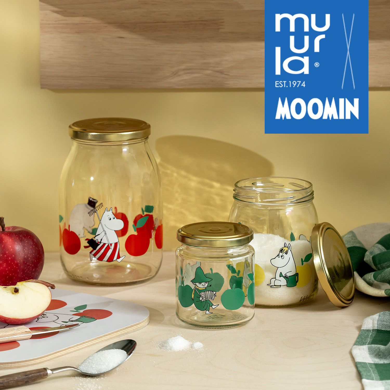 芬兰muurla玻璃密封罐家用moomin姆明玻璃罐姆明果酱瓶带盖储物罐