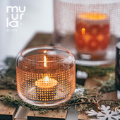芬兰muurla 饰摆件 北欧风玻璃烛台圣诞新年餐桌家居ins风氛围装