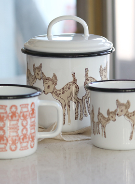 芬兰Muurla Ivana Helsinki系列搪瓷杯珐琅马克杯储物罐饼干桶
