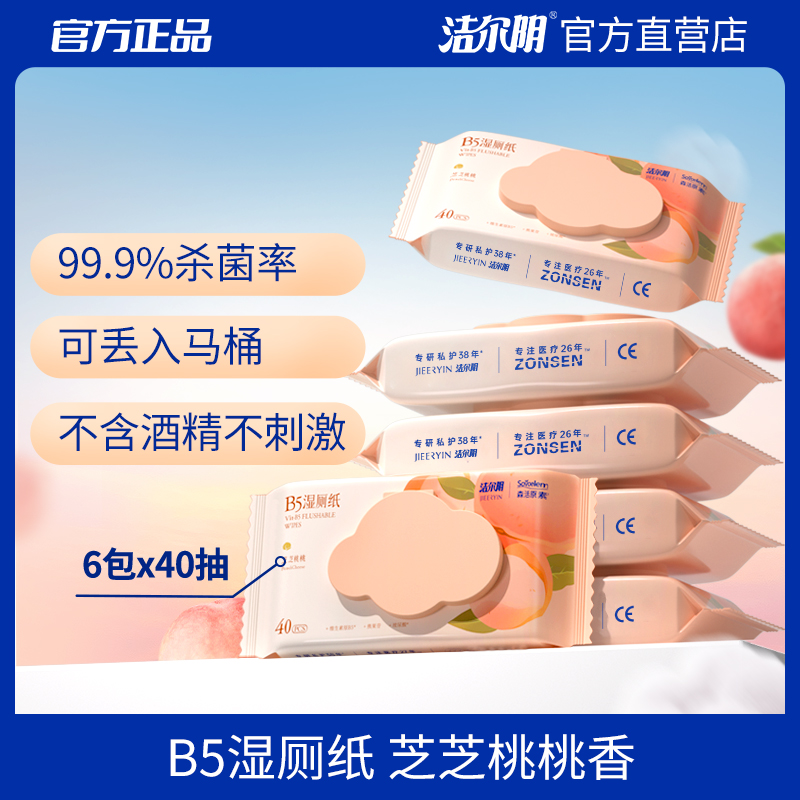洁尔阴B5湿厕纸家庭实惠装