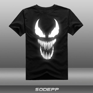 T恤全棉夏装 毒液VENOM短袖 漫威蜘蛛侠超酷反派 圆领 SODEPP