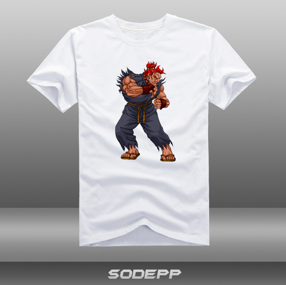 【SODEPP】街头霸王2经典街霸角色海报全棉短袖T恤衫夏装圆领