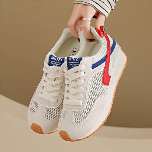 厚底内增高网面透气运动休闲鞋女