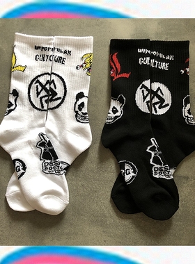 SOCK DAD LRG欧美街头男女通用潮袜 涂鸦中筒袜子