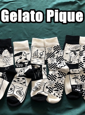 SOCK DAD 现货GP日式可爱手绘插画女中筒短袜潮