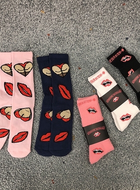 SOCK DAD现货美潮复古刺绣滑板袜  男女款联名小众涂鸦毛巾底长袜