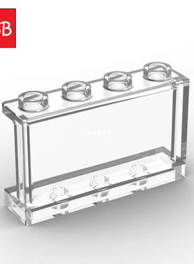 小颗粒积木1x4x2墙板透明玻璃板墙壁板14718零件落地窗橱柜装饰