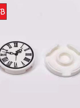 小积木颗粒2x2罗马时钟图案印刷件14769pb133零件人仔道具配件