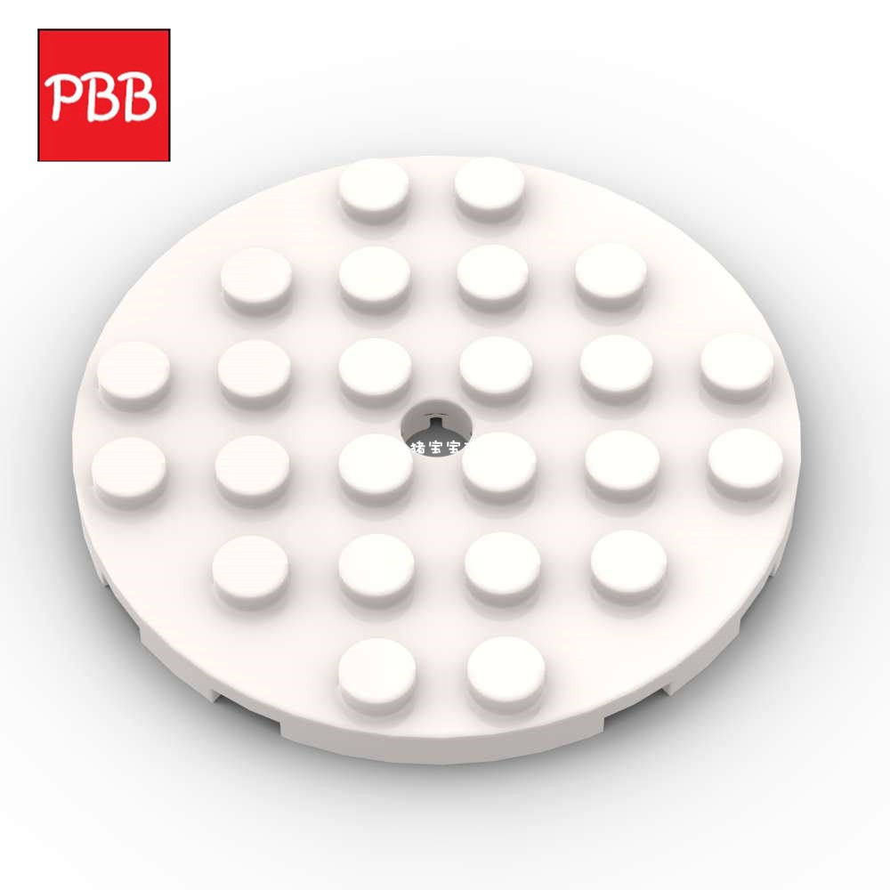 小积木颗粒Plate板6x6圆板带1洞