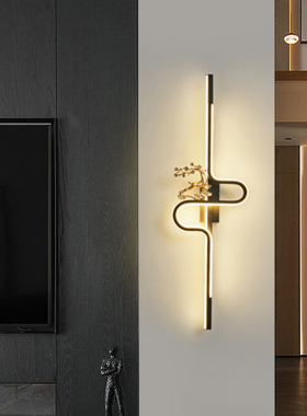 极简祥云鹿壁灯简约现代创意客厅电视背景墙格栅灯走廊卧室床头灯