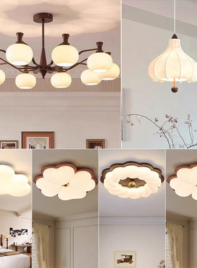 中古风客厅吊灯美式复古餐厅卧室主灯简约书房吧台灯具全屋套餐组