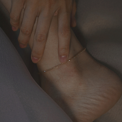 水晶轻奢脚链14k包金不褪色