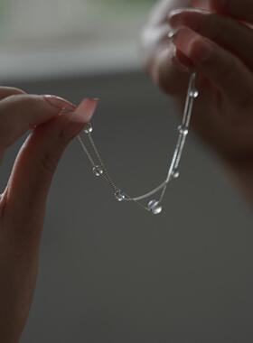 极简冷淡6月生辰石灰月光石手链