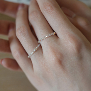 LEMON STUDIO璀璨闪耀奥地利进口施家水晶14k包金极简风戒指软戒