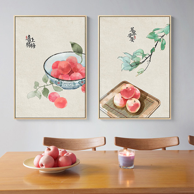 平平安安餐厅钻石画现代中式饭厅杨梅苹果满钻石绣简单线绣十字绣