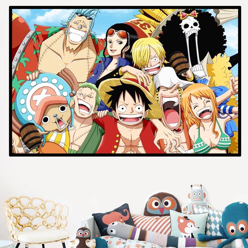 2022年新款卡通动漫海贼王钻石画满卧室十字绣现代简约手工粘贴钻