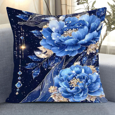 现代高级感牡丹花卉图案十字绣2025新款线绣抱枕客厅手工满绣鲜花
