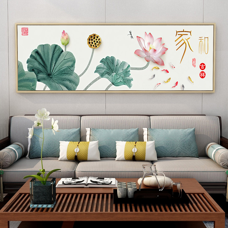 满钻客厅画贴十字绣大气