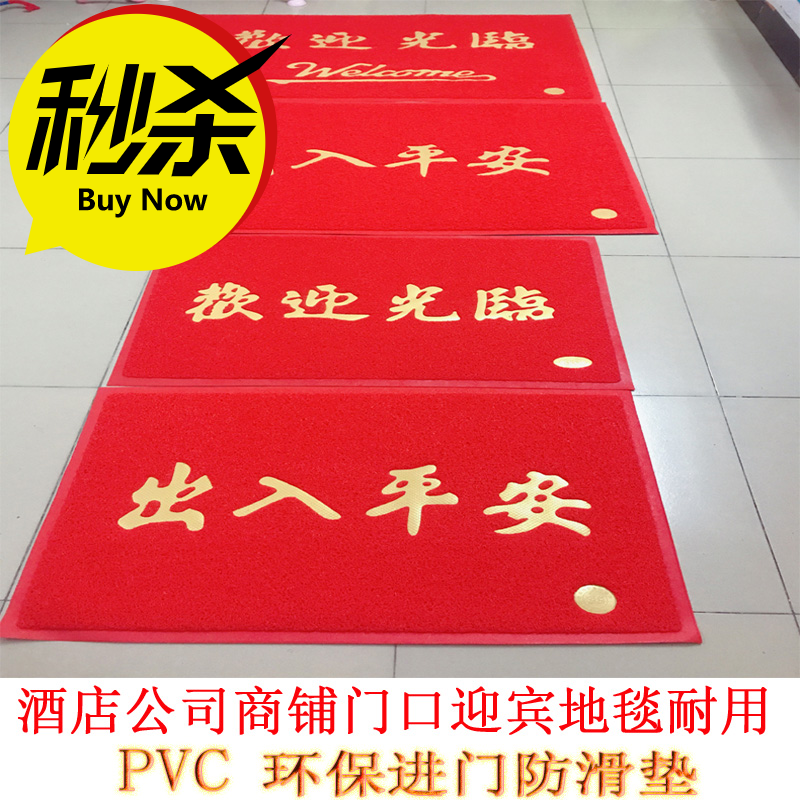 欢迎光临地毯酒店餐厅迎宾门垫入户进门防滑蹭土脚垫加厚耐磨
