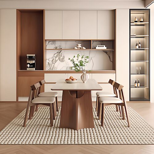 中古风岩板餐桌厂家直销